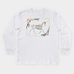 Skeleton Unicorn Kids Long Sleeve T-Shirt